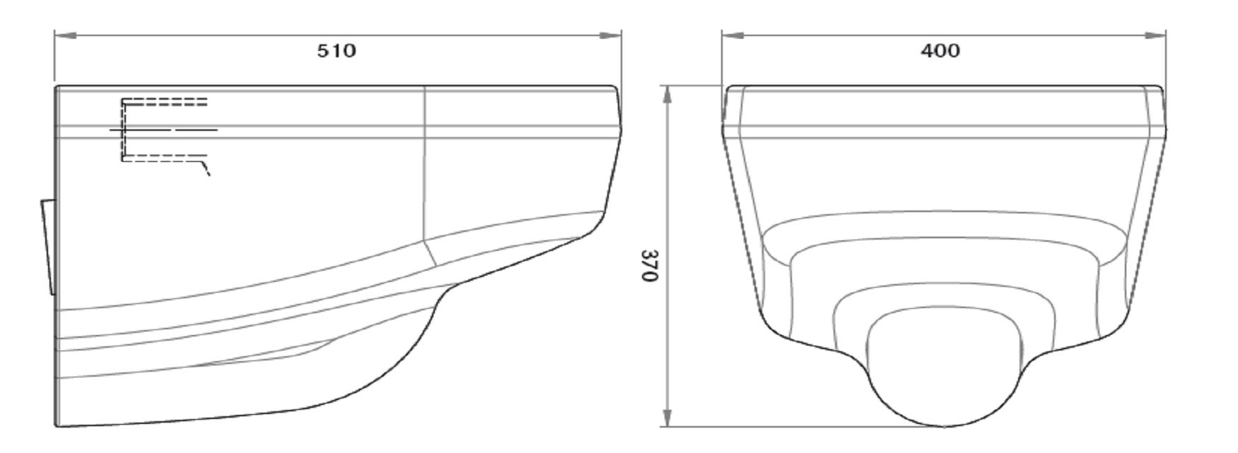 DV WC-stol Vägg (Ritning)